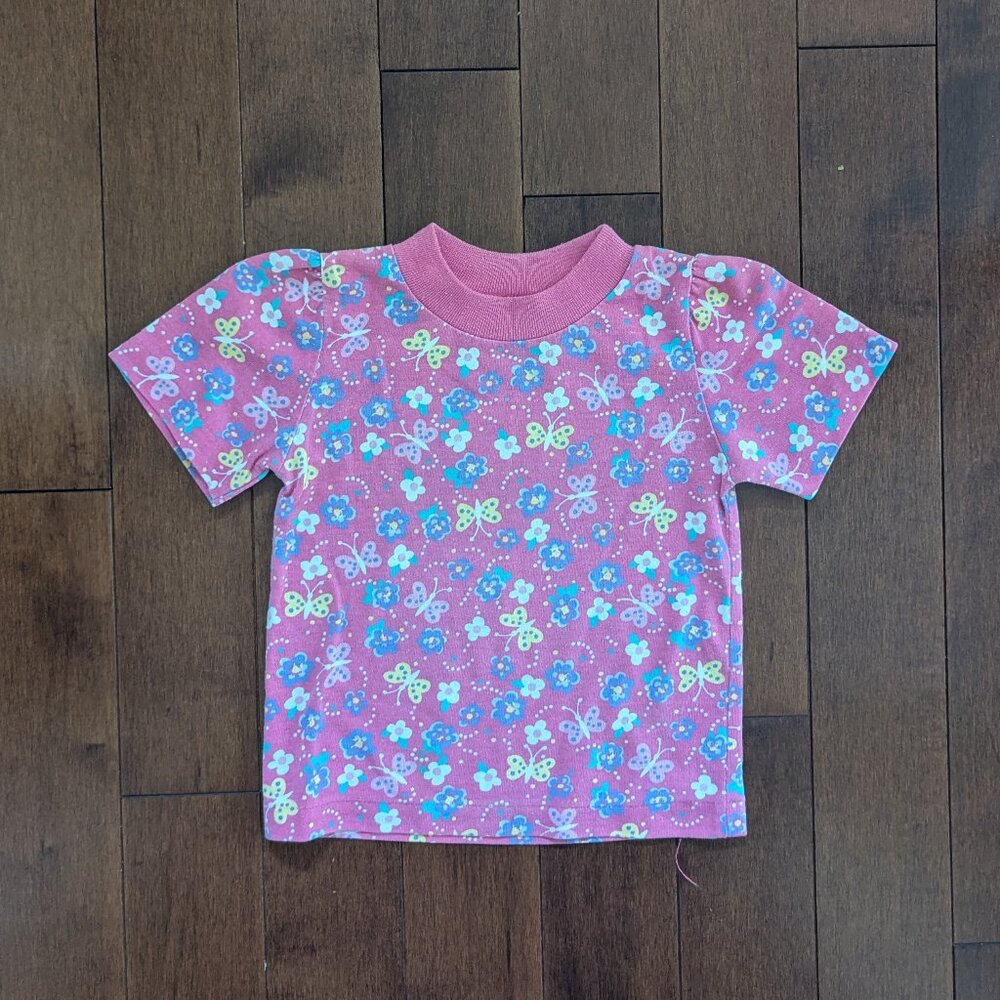 4/$25 KIDS DITSY FLORAL BUTTERFLY PRINT TSHIRT